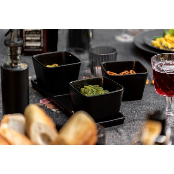 Matne čierne keramické servírovacie misy v súprave 3 ks Snack & Dip – Wenko-image-4