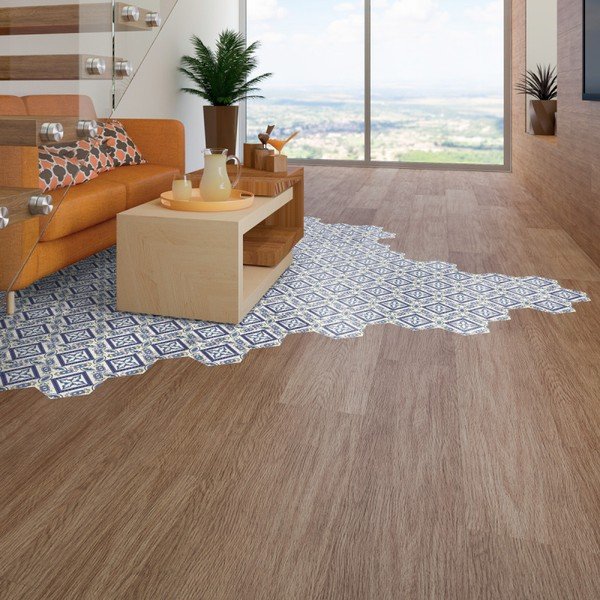 Sada 10 samolepiek na podlahu Ambiance Floor Stickers Hexagons Leonardina, 40 × 90 cm-image-3