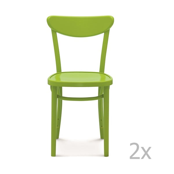 Sada 2 zelených drevených stoličiek Fameg Helle