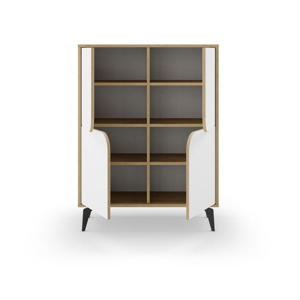 Skrinka v dekore duba v bielo-prírodnej farbe 90x120 cm Nola – Marckeric-image-4