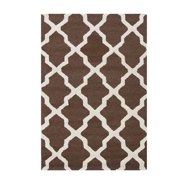 Hnedý vlnený koberec Safavieh Ava, 121 × 182 cm