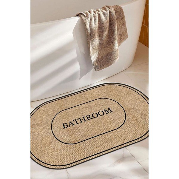 Hnedá kúpeľňová predložka 60x90 cm Jute Look – Mila Home-image-1