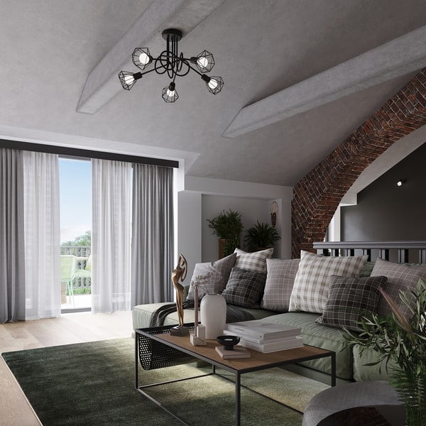 Čierne stropné svietidlo ø 10 cm Varpu – Sollux-image-1