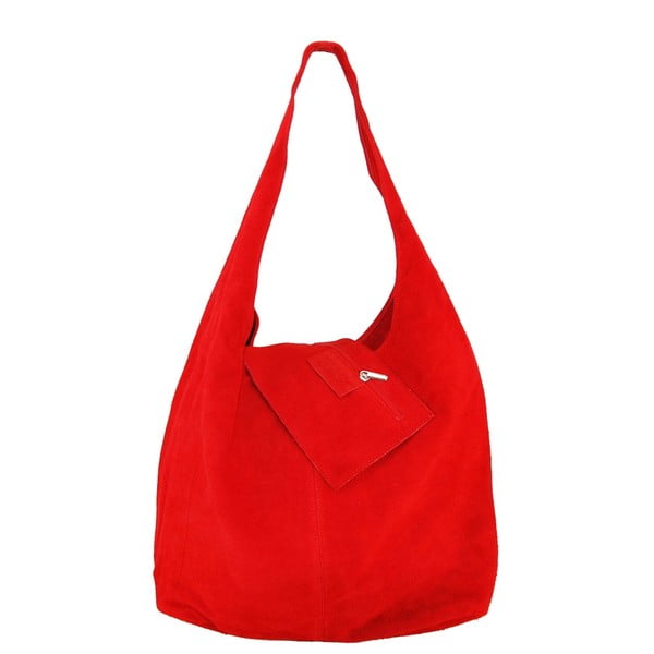Červená kožená kabelka Giusy Leandri Ottavia