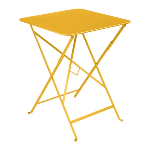 Žltý záhradný stolík Fermob Bistro, 57 × 57 cm