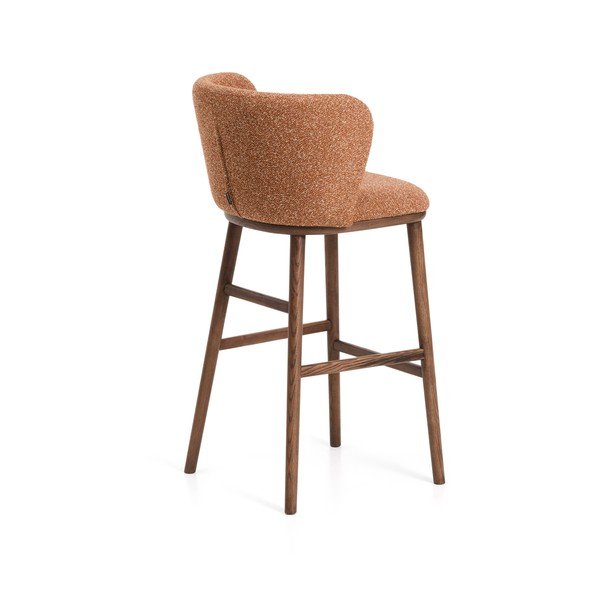 Čalúnená barová stolička v terakotovej farbe (výška sedadla 75 cm) Ciselia – Kave Home-image-3