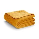 Žltý zamatový prešívaný pléd 220x240 cm Laila – Restilo