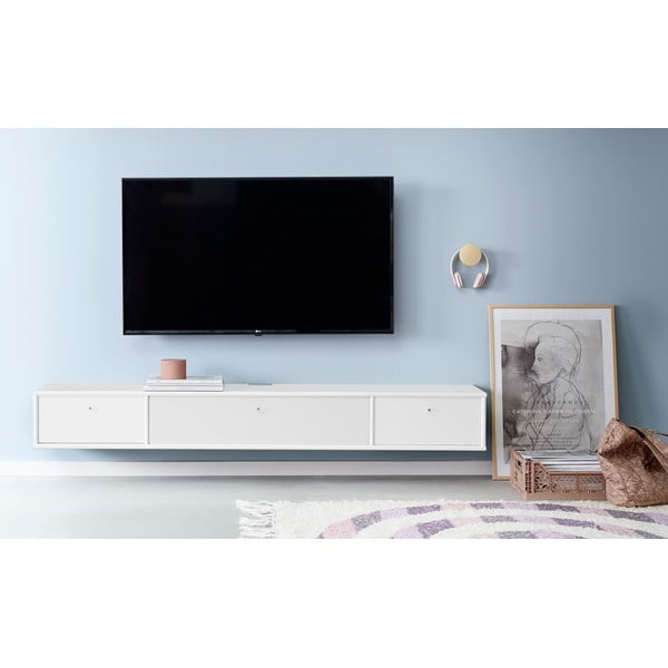 Biely TV stolík 176x22 cm Mistral – Hammel Furniture-image-1