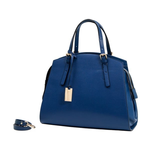 Modrá kabelka z pravej kože Andrea Cardone Fina