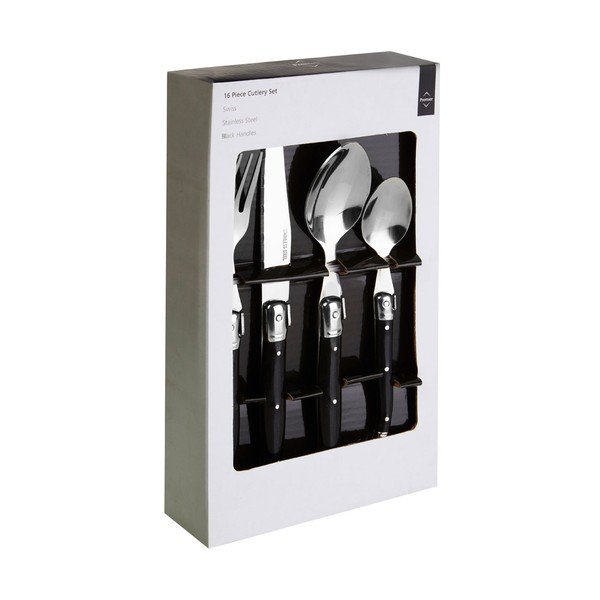 Čierny antikoro príbor 16 ks Swiss – Premier Housewares-image-1