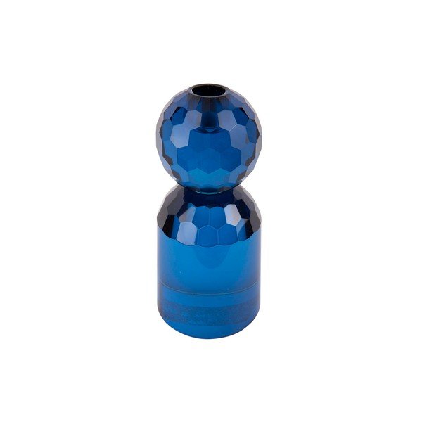 Modrý sklenený svietnik Crystal Art - PT LIVING-image-1