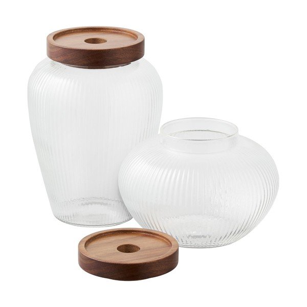 Sklenené dózy v súprave 2 ks Maya – House Nordic-image-4