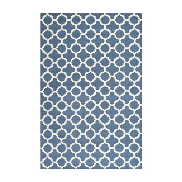 Modrý vlnený koberec Safavieh Bessa 121 × 182 cm