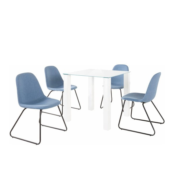 Sada stola a 4 modrých stoličiek Støraa Dante Colombo