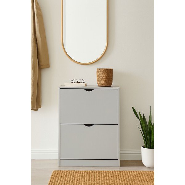 Sivá výklopná skrinka na topánky 50x82x24 cm Stelo – Bonami Essentials-image-1