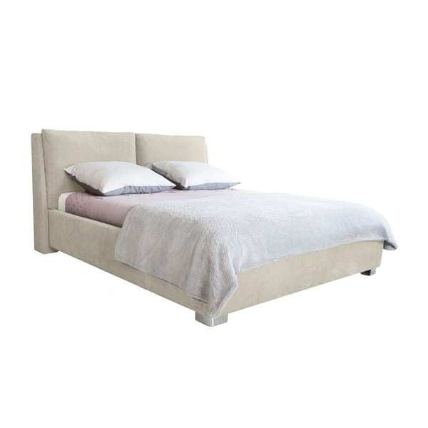 Béžová dvojlôžková posteľ Mazzini Beds Vicky, 160 x 200 cm