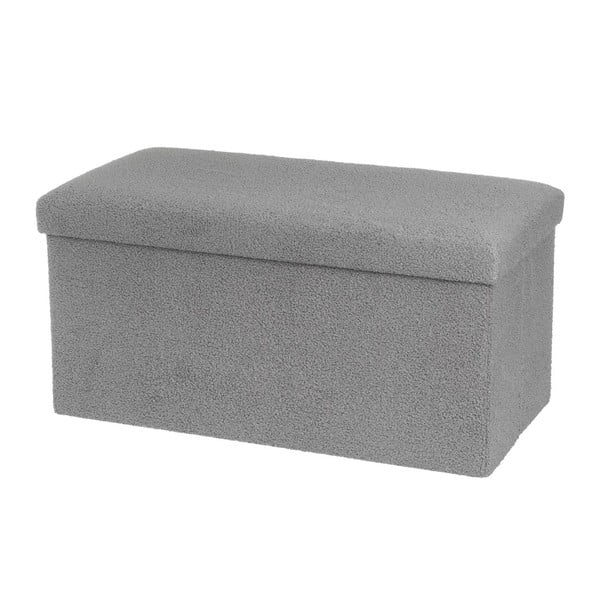 Sivý taburet z textílie buklé Folding – Casa Selección