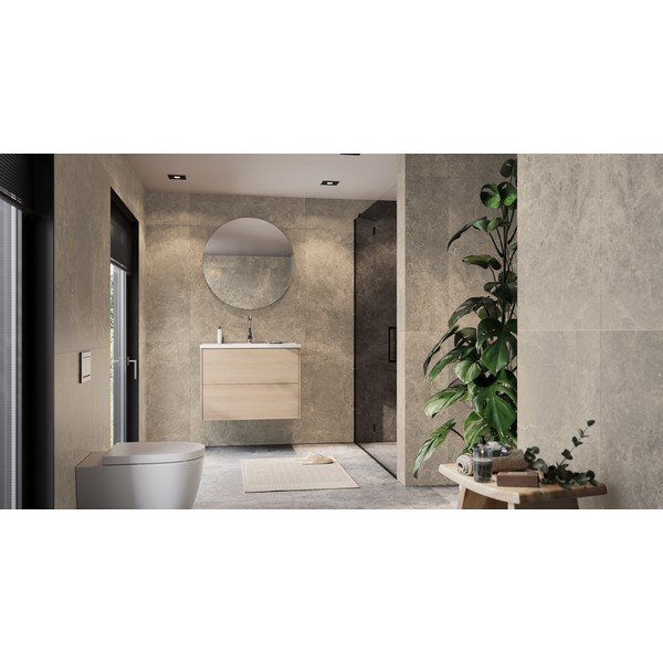 Závesná skrinka pod umývadlo v dekore duba v prírodnej farbe 81x61 cm Bodera – Germania-image-1