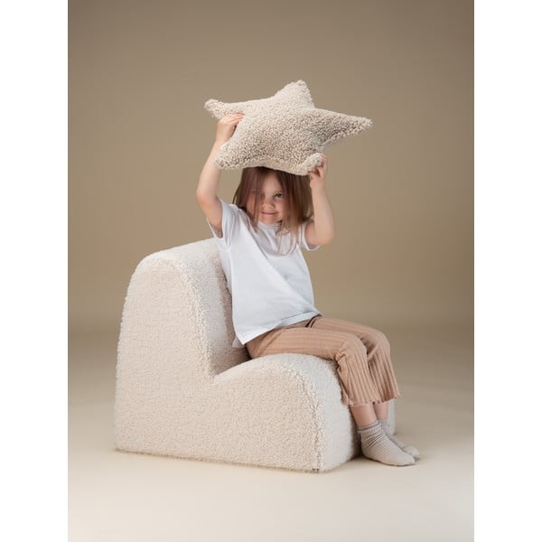 Krémové detské kresielko z textílie buklé Cloud – Wigiwama-image-3