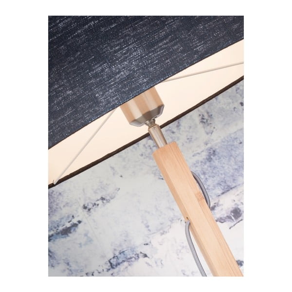 Stojacia lampa s bielym tienidlom a konštrukciou z bambusu Good&Mojo Fuji-image-1