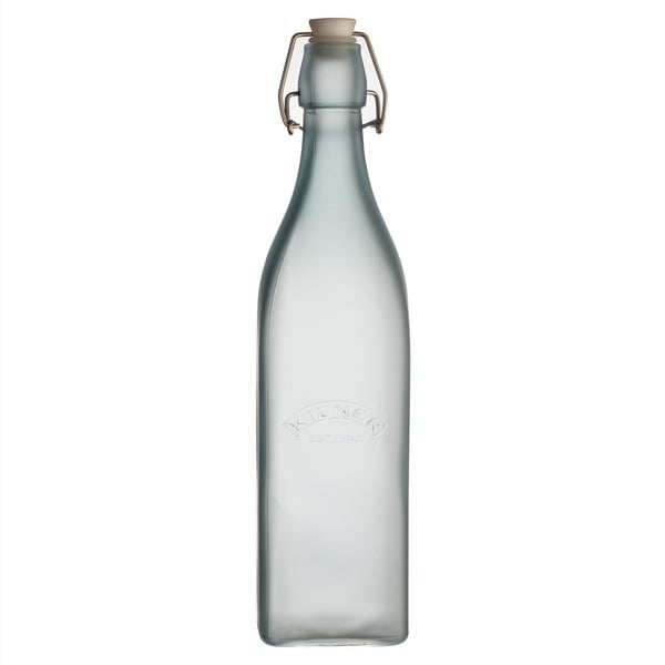 Mliečnomodrá fľaša s klipom Kilner, 1,0 l