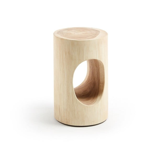 Okrúhly odkladací stolík z masívu munggur ø 30 cm Halker – Kave Home