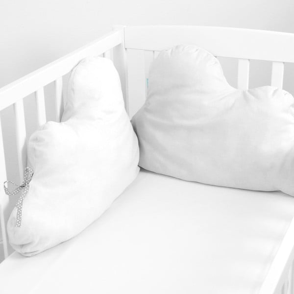 Biely bavlnený mantinel do postieľky Mr Fox. Nube, 60 x 40 cm-image-1