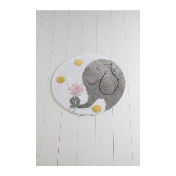 Kúpeľňová predložka Confetti Bathmats Buyuk Fil Yuvarlak Grey, ⌀ 90 cm