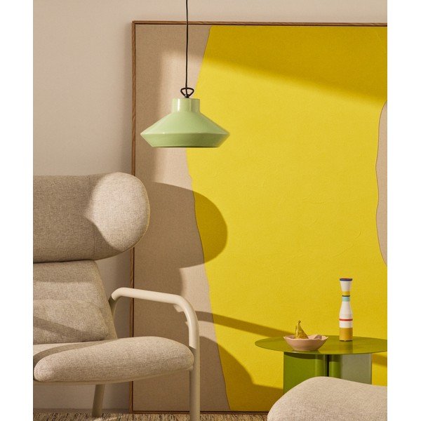 Svetlozelené závesné svietidlo s keramickým tienidlom ø 31 cm Portol – Kave Home-image-1