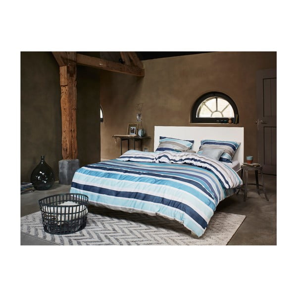 Modro-biele pruhované Obliečky s predĺženou dĺžkou Esprit Iva, 200 x 220 cm-image-1