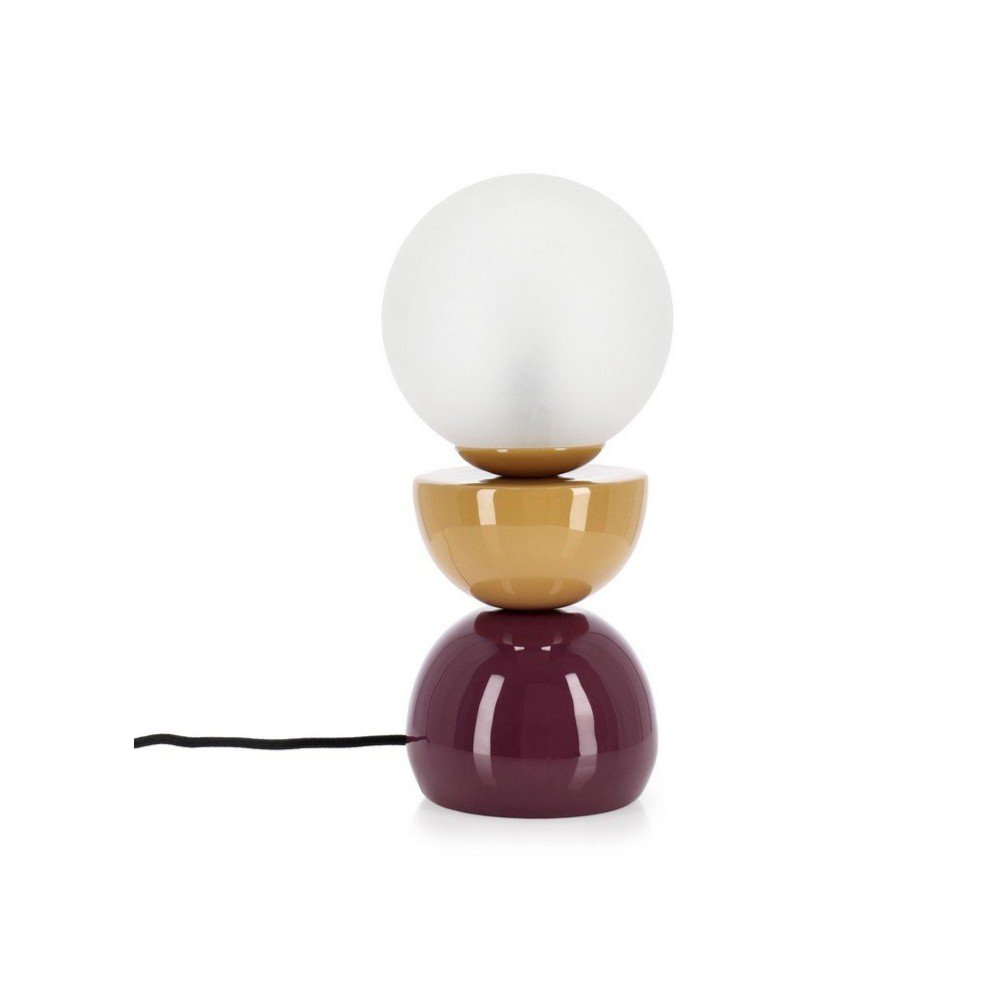 E-shop Kovová stolová lampa so skleneným tienidlom (výška 33 cm) Malton – Bizzotto