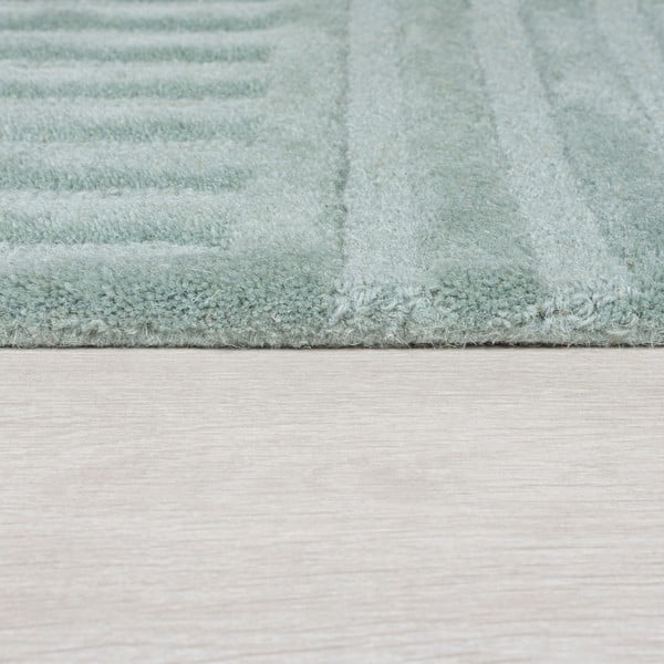 Tyrkysový ručne tkaný vlnený koberec 200x290 cm Zen Garden – Flair Rugs-image-4