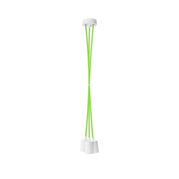 Trojitý zelený závesný kábel s bielou objímkou Cero Bulb Attack