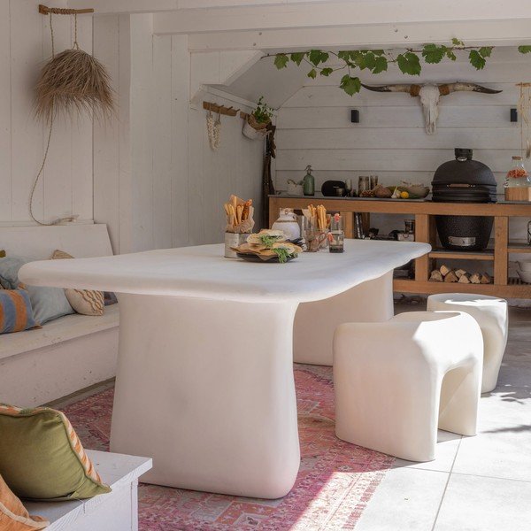 Slonovinová plastová záhradná stolička Nivo – WOOOD-image-1