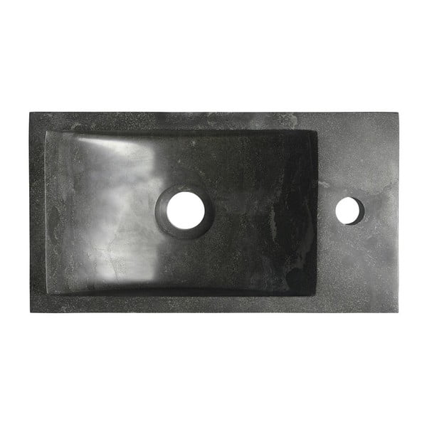 Čierne kamenné umývadlo 40x22 cm Blok – Sapho-image-2