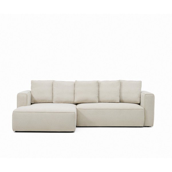 Béžová ženilková rozkladacia rohová pohovka (ľavý roh/s leňoškou) Marela – Kave Home