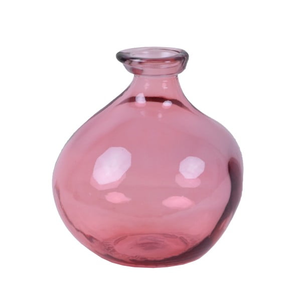 Ružová váza z recyklovaného skla Ego Dekor Simplicity, výška 18 cm