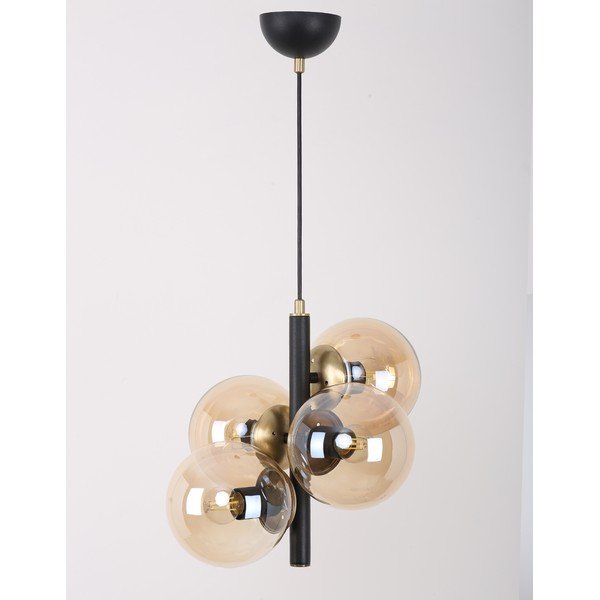 Čierne závesné svietidlo so skleneným tienidlom ø 35 cm Forte – Squid Lighting-image-2