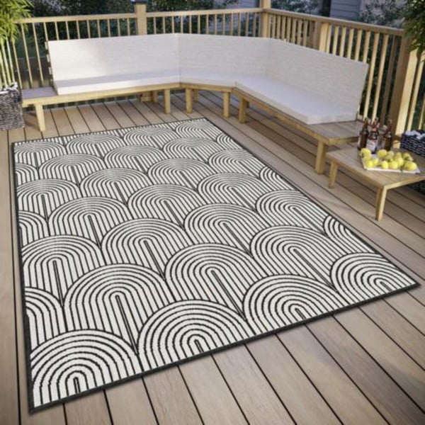 Čierno-biely vonkajší koberec 160x230 cm Pangli Black – Hanse Home-image-2