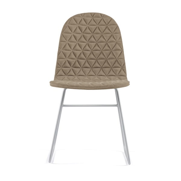 Béžová stolička s kovovými nohami IKER Mannequin V Triangle