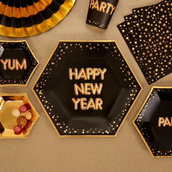 Sada 8 papierových tanierov Neviti Glitz & Glamour Happy New Year