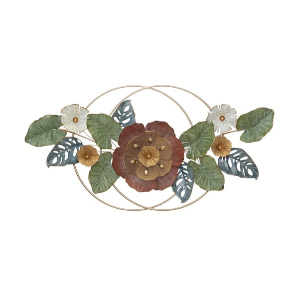 Kovová závesná dekorácia so vzorom kvetín Mauro Ferretti Eden, 114,5 x 59,5 cm