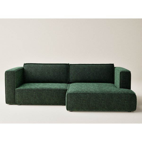 Tmavozelená ženilková rozkladacia/s úložným priestorom rohová pohovka (pravý roh/s leňoškou) Velto – Maison de Rêve-image-2