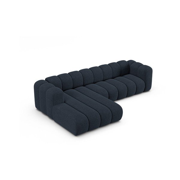 Tmavomodrá ženilková rohová pohovka (ľavý roh/s leňoškou) Lupine – Micadoni -image-2