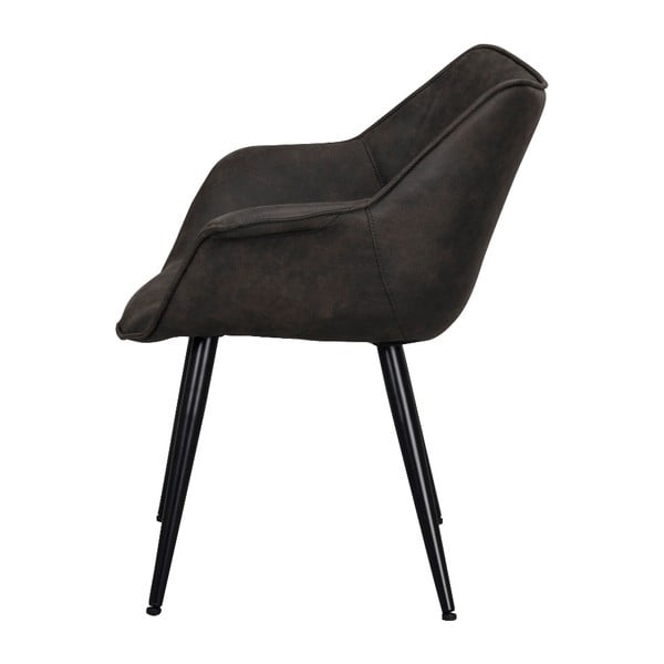 Čierna stolička s čiernym kovovým podnožím Rowico Echo-image-2