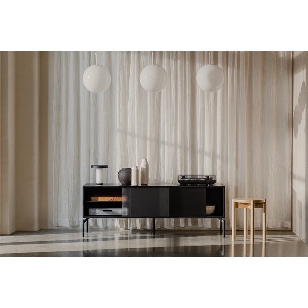 Čierny TV stolík 160x60x42 cm Met – noo.ma-image-1