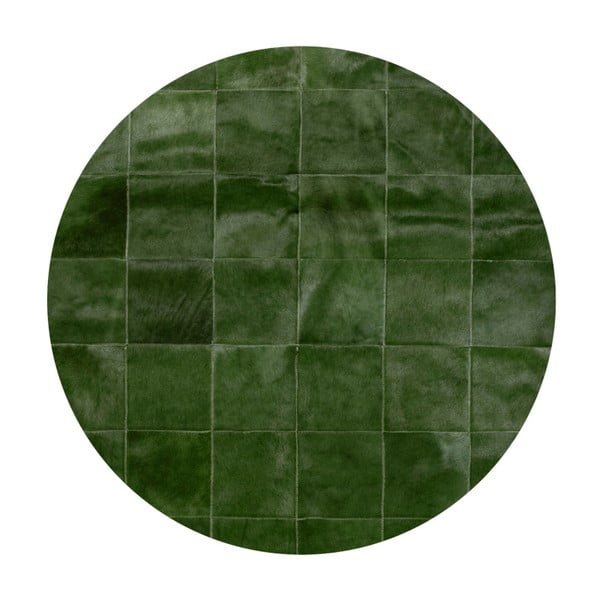 Kožený koberec Pipsa Olive, ⌀ 100 cm