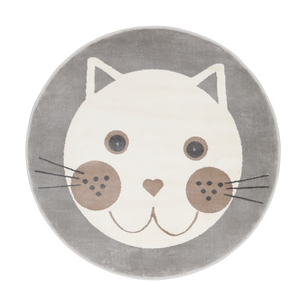 Sivý detský koberec ø 80 cm Soft – FD