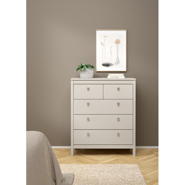 Sivobéžová komoda 82x99x38 cm Madrid – Tvilum-image-3