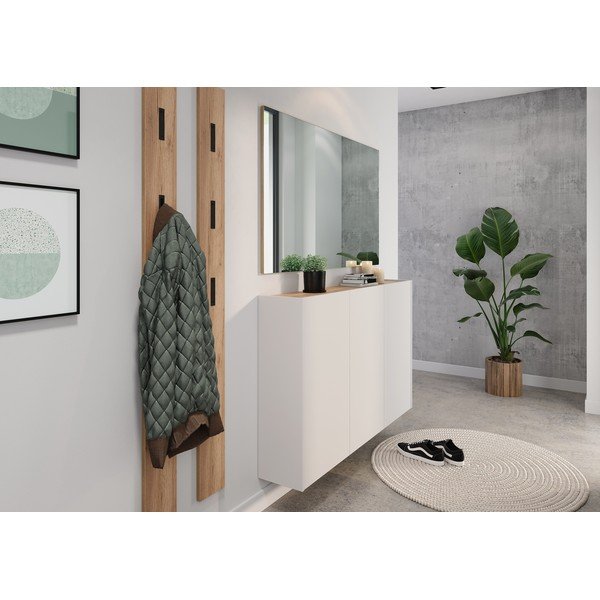 Krémová skrinka v dekore duba 138x87x25 cm Libbiano – Germania-image-1